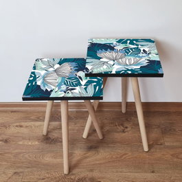 Hanah Home Mesas Nido de 2 Piezas - Azul Marino